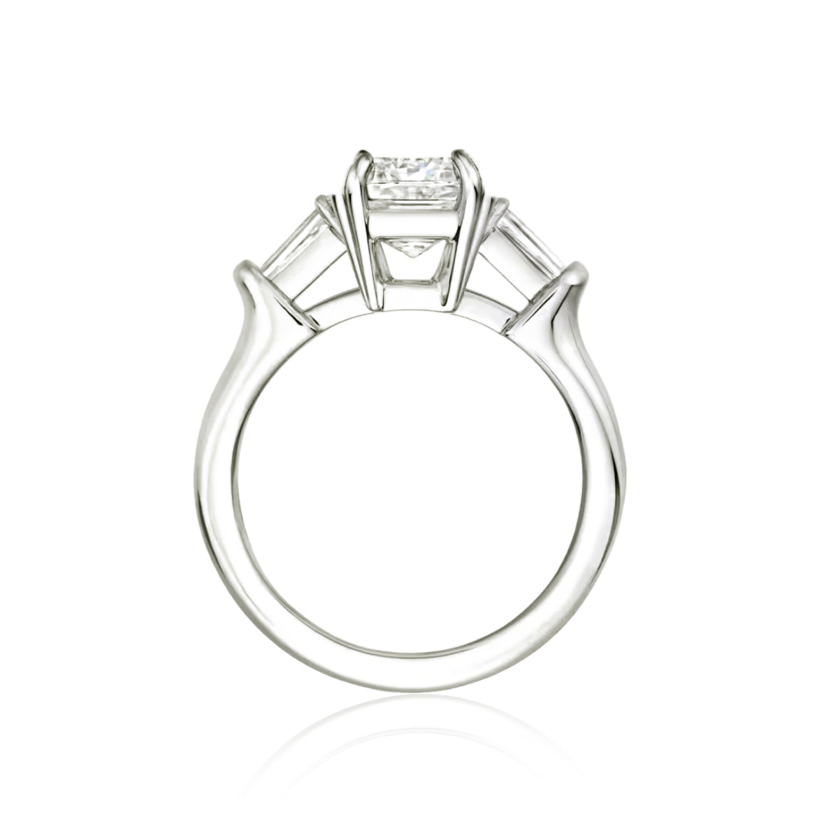 Lili Splendor Emerald-Cut Ring with Tapered Baguette Accents