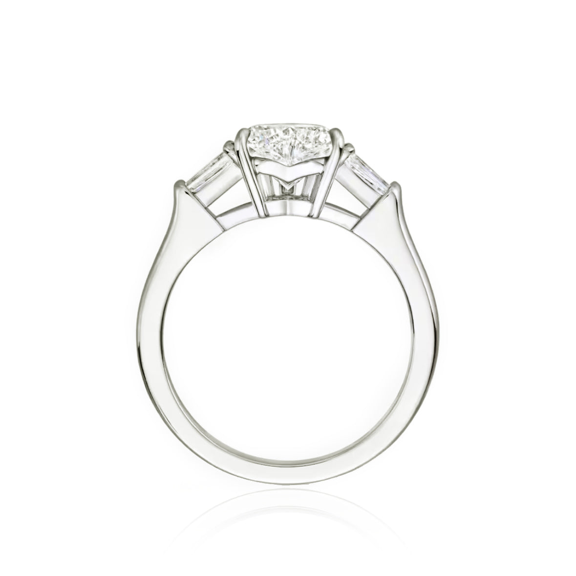 Lili Splendor Heart-Shaped Ring with Tapered Baguette Accents