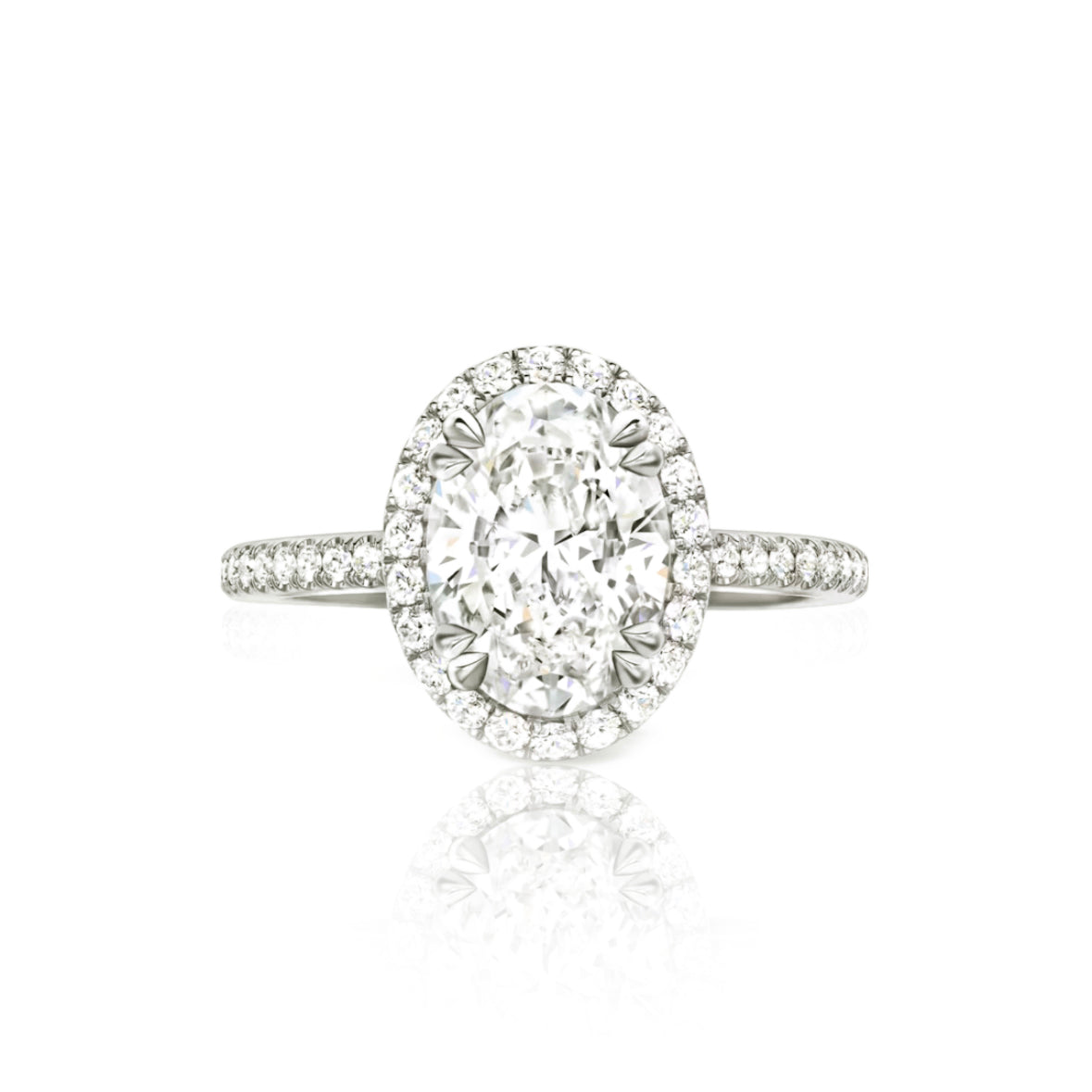 Lili Oval-Shaped Diamond Micropavé Engagement Ring