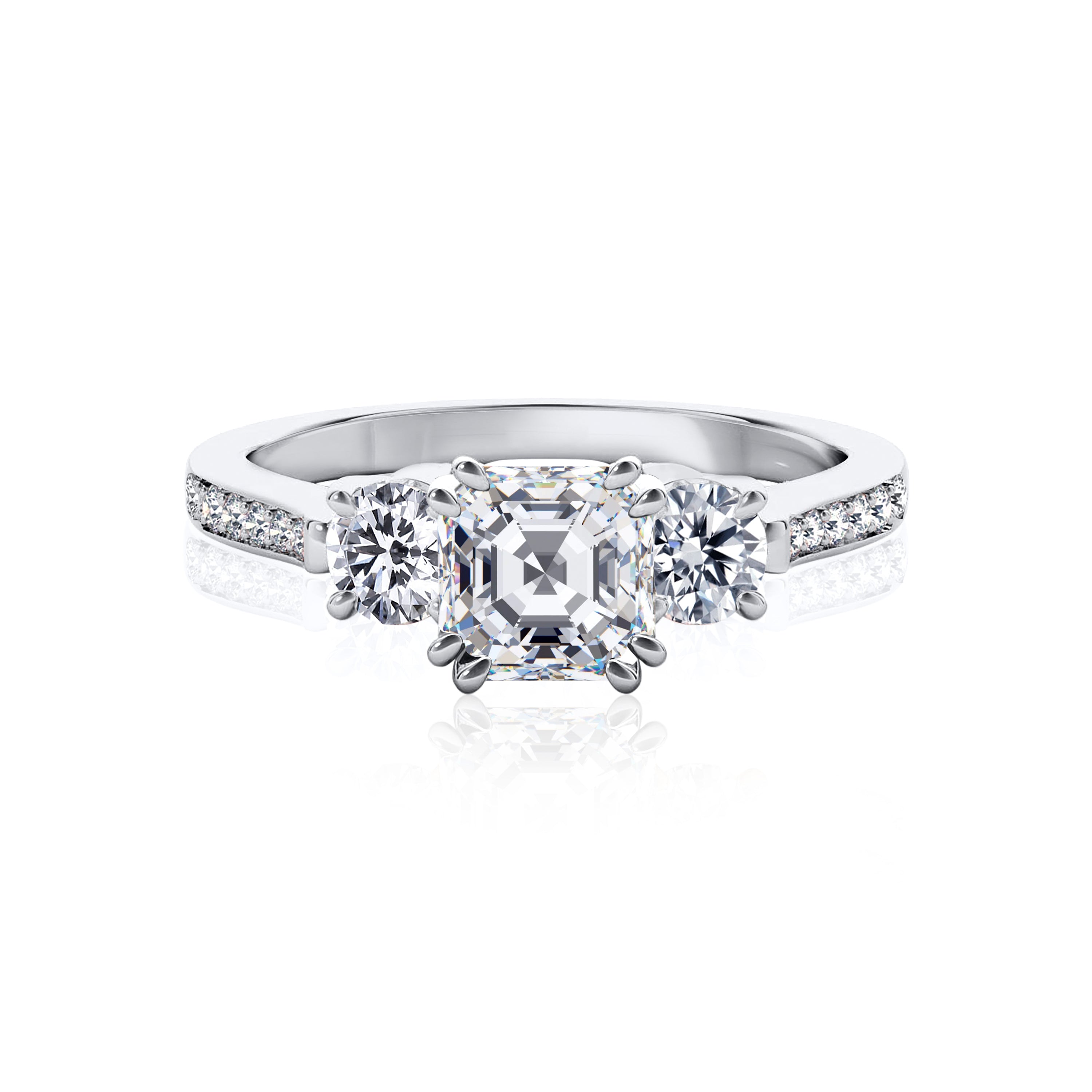 #Metal_14K White Gold#Prong_Standard#Shape_Asscher#Metal_18K White Gold#Metal_Platinum