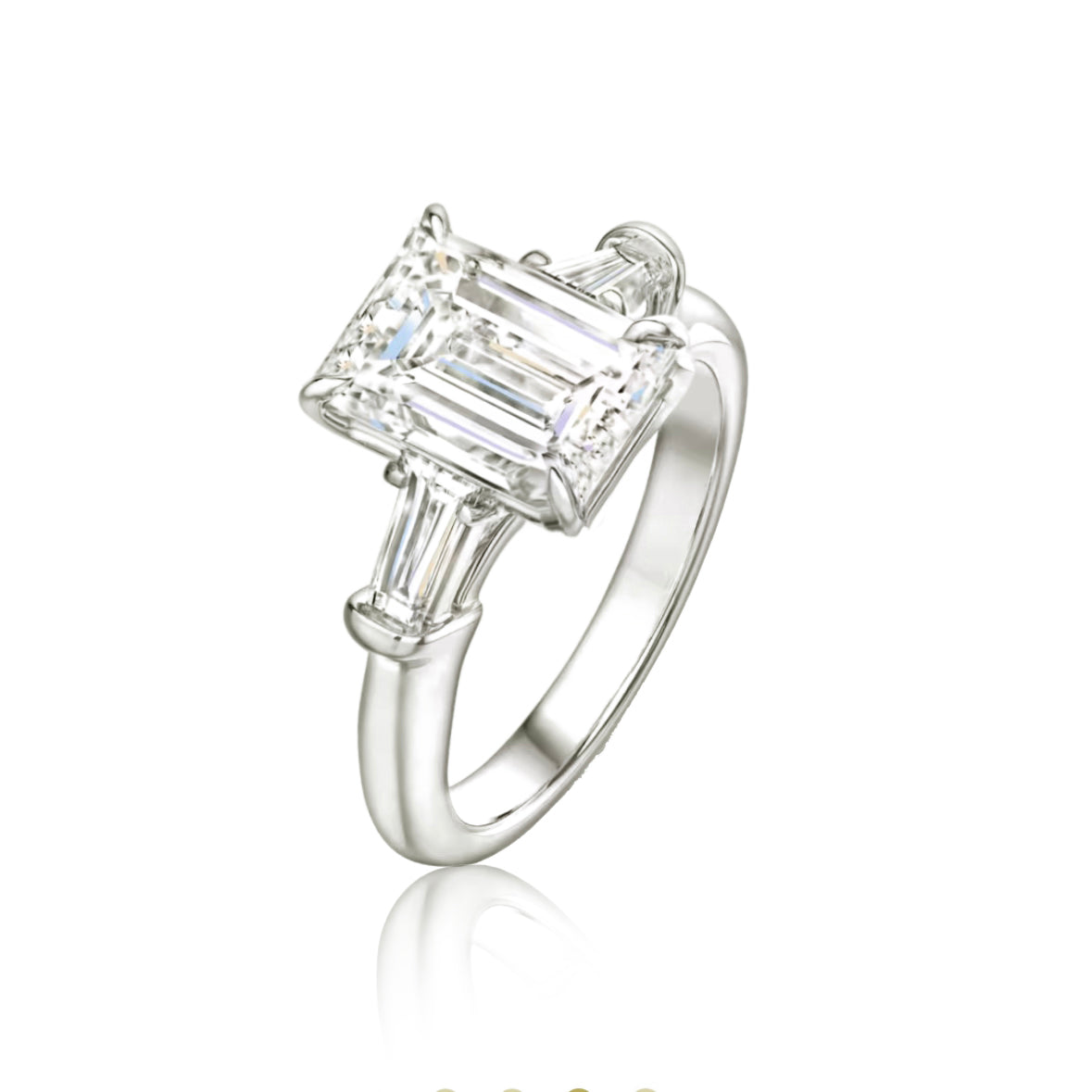 Lili Splendor Emerald-Cut Ring with Tapered Baguette Accents