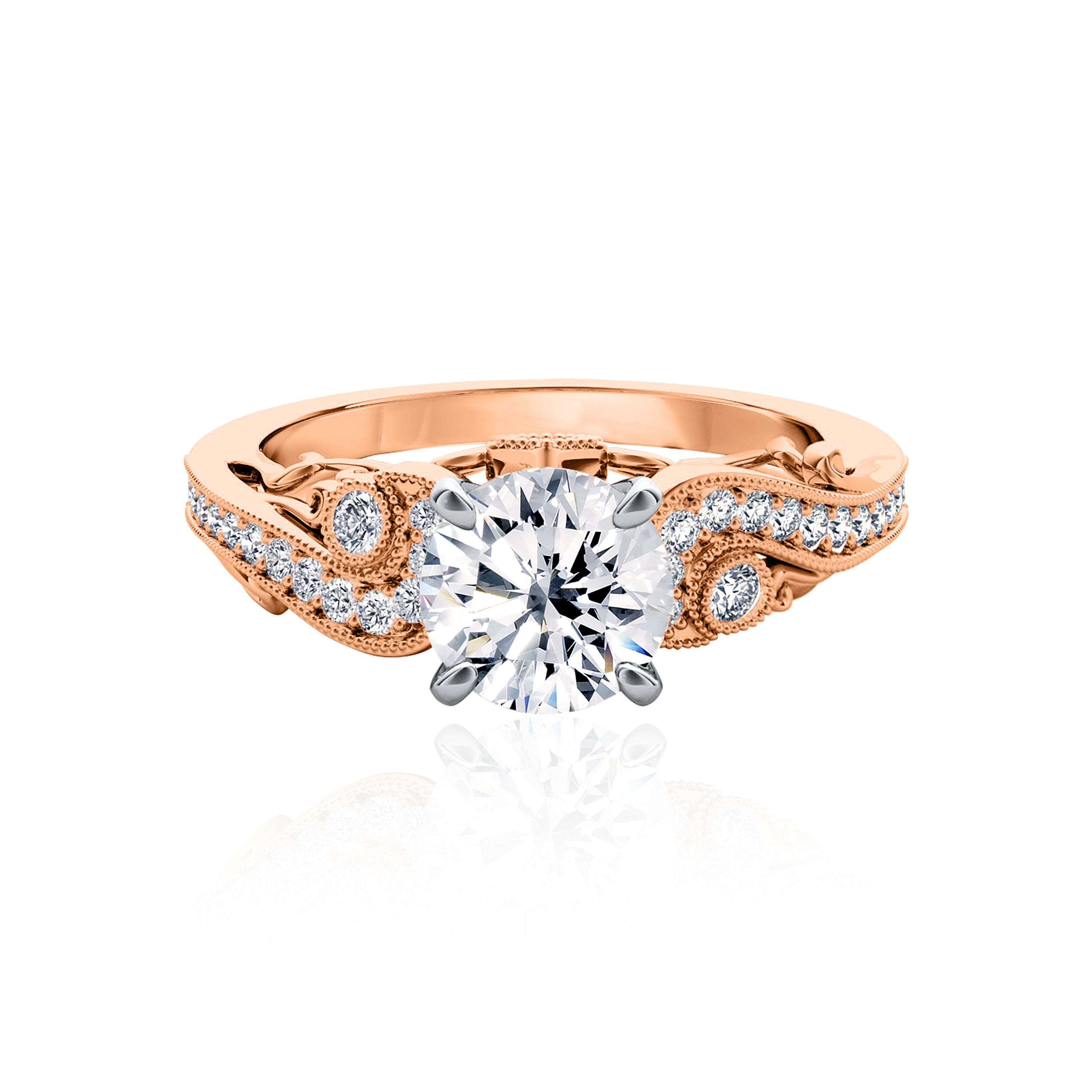 #Metal_14K Rose Gold#Prong_Standard#Shape_Round