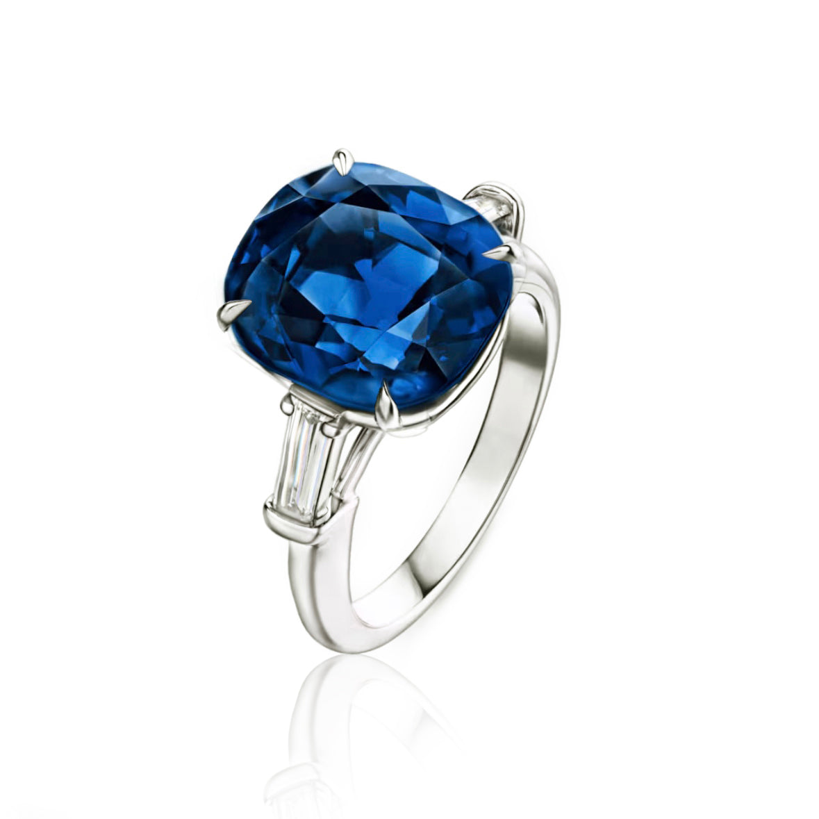 Azure Cushion-Cut Sapphire Ring