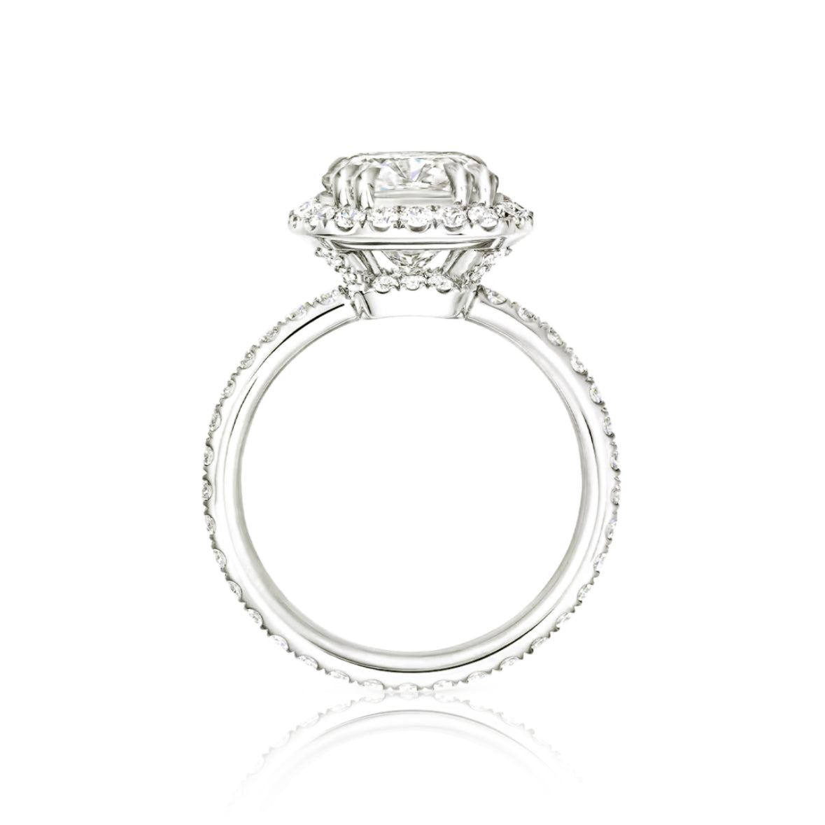 Lili Cushion-Cut Diamond Micropavé Engagement Ring