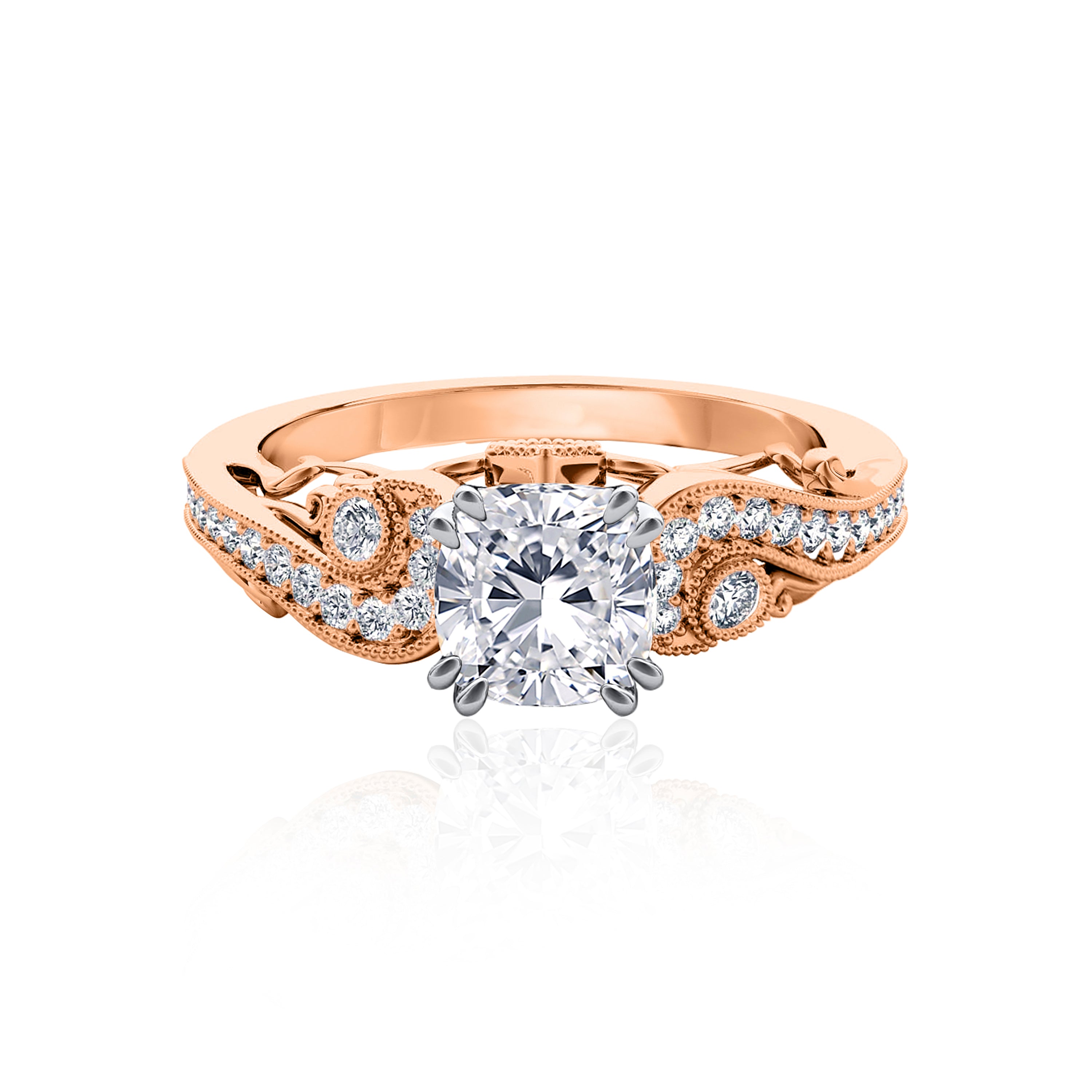 #Metal_14K Rose Gold#Prong_Standard#Shape_Cushion