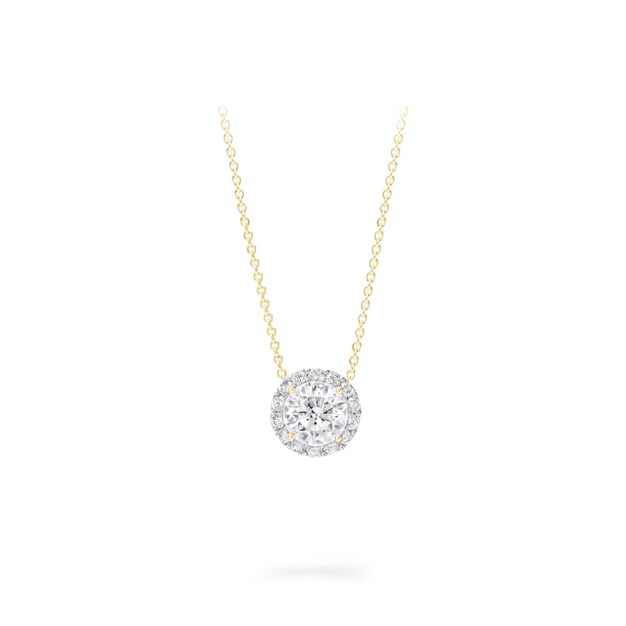 Aurora Diamond Halo Pendant