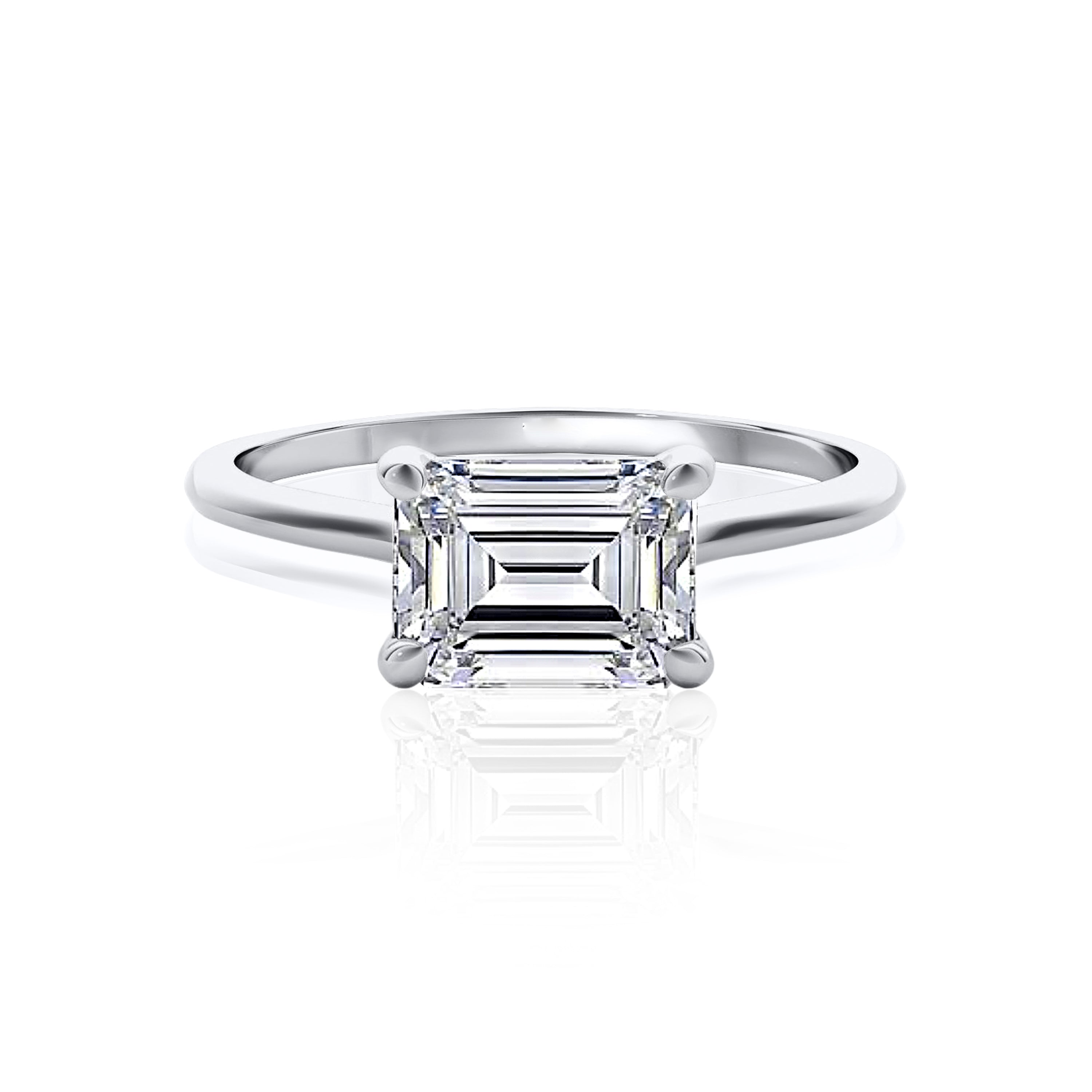 #Metal_14K White Gold#Prong_Standard#Shape_Emerald#Metal_18K White Gold