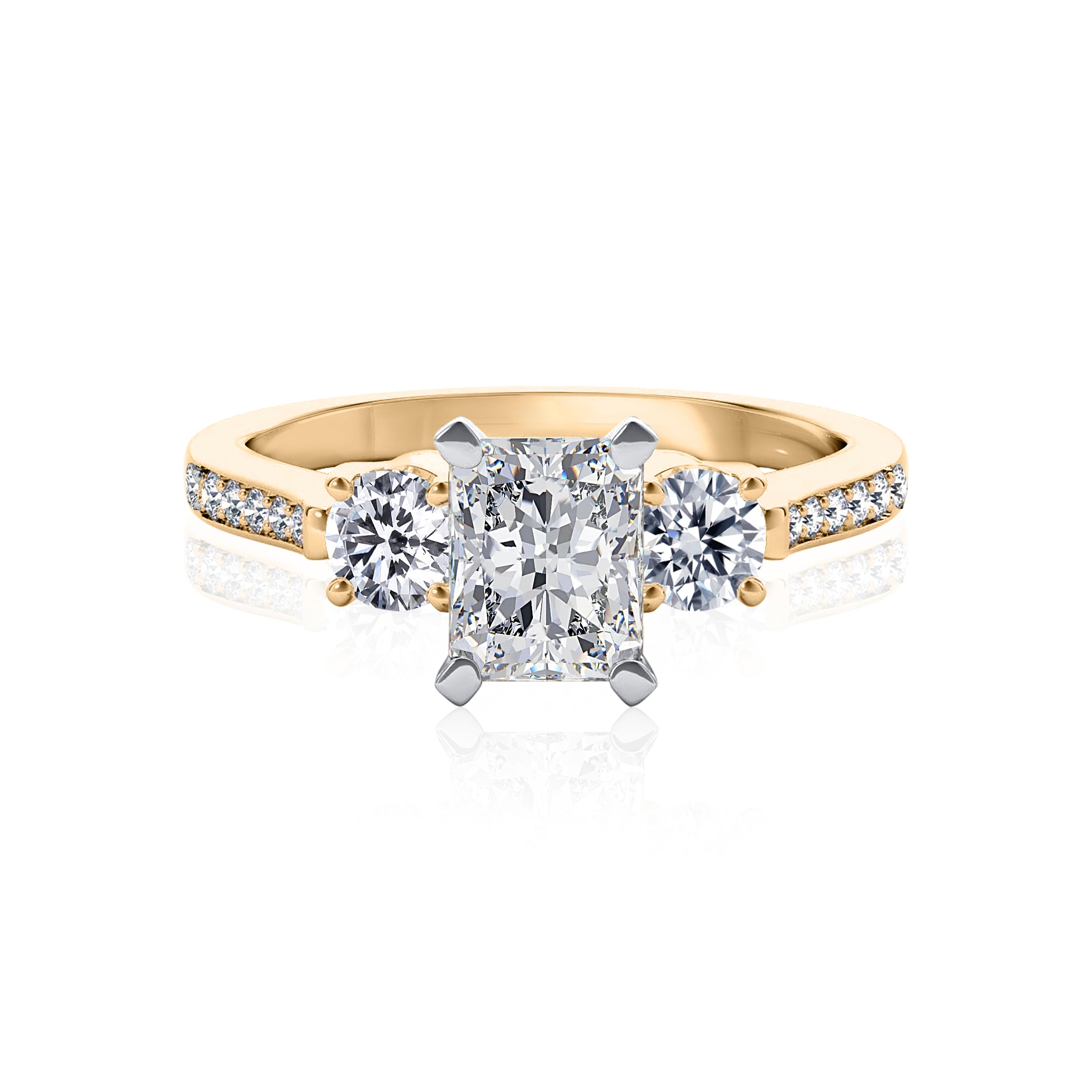 #Metal_14K Yellow Gold#Prong_Standard#Shape_Radiant#Metal_18K Yellow Gold