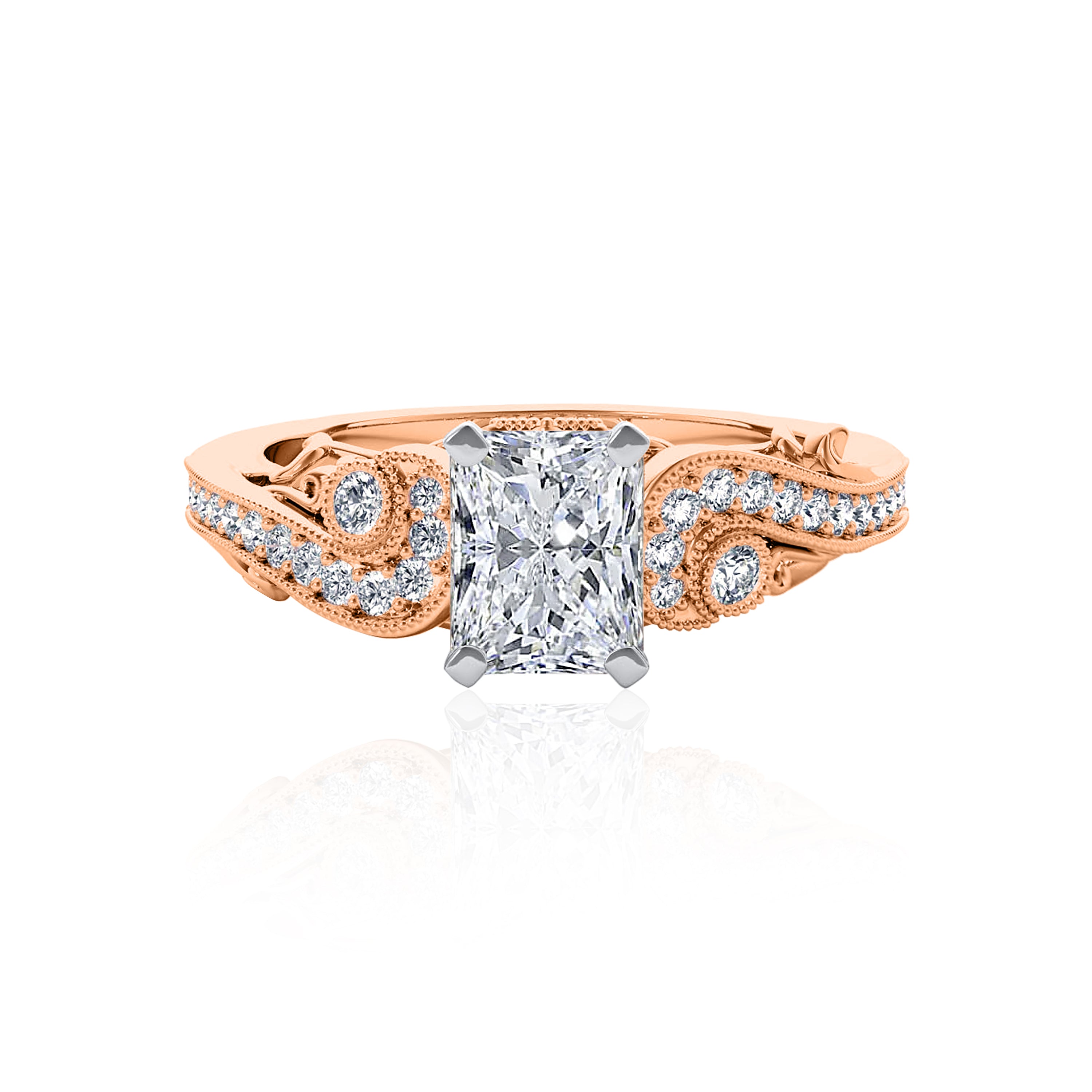 #Metal_14K Rose Gold#Prong_Standard#Shape_Radiant