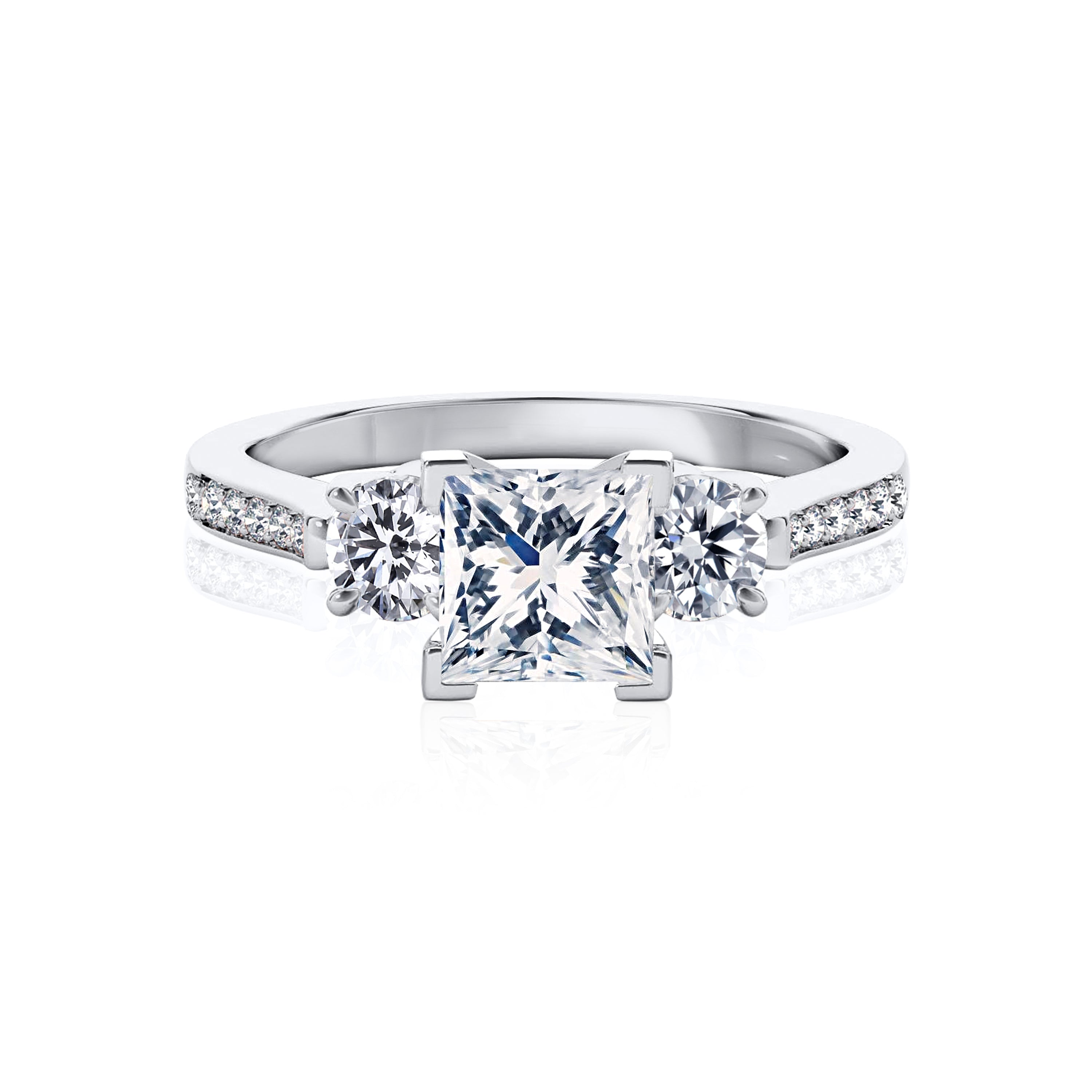 #Metal_14K White Gold#Prong_Standard#Shape_Princess#Metal_18K White Gold#Metal_Platinum