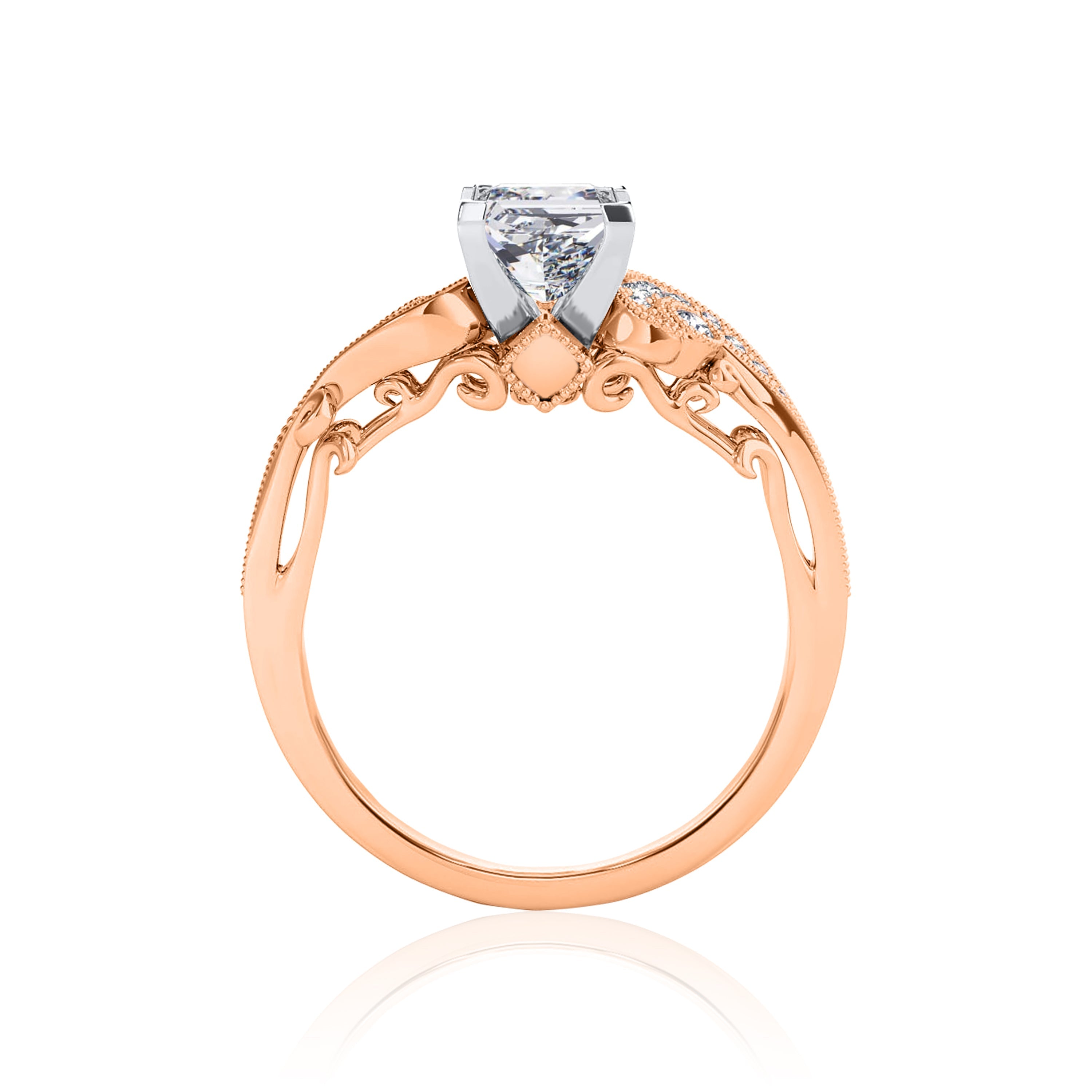 #Metal_14K Rose Gold#Prong_Standard#Shape_Princess