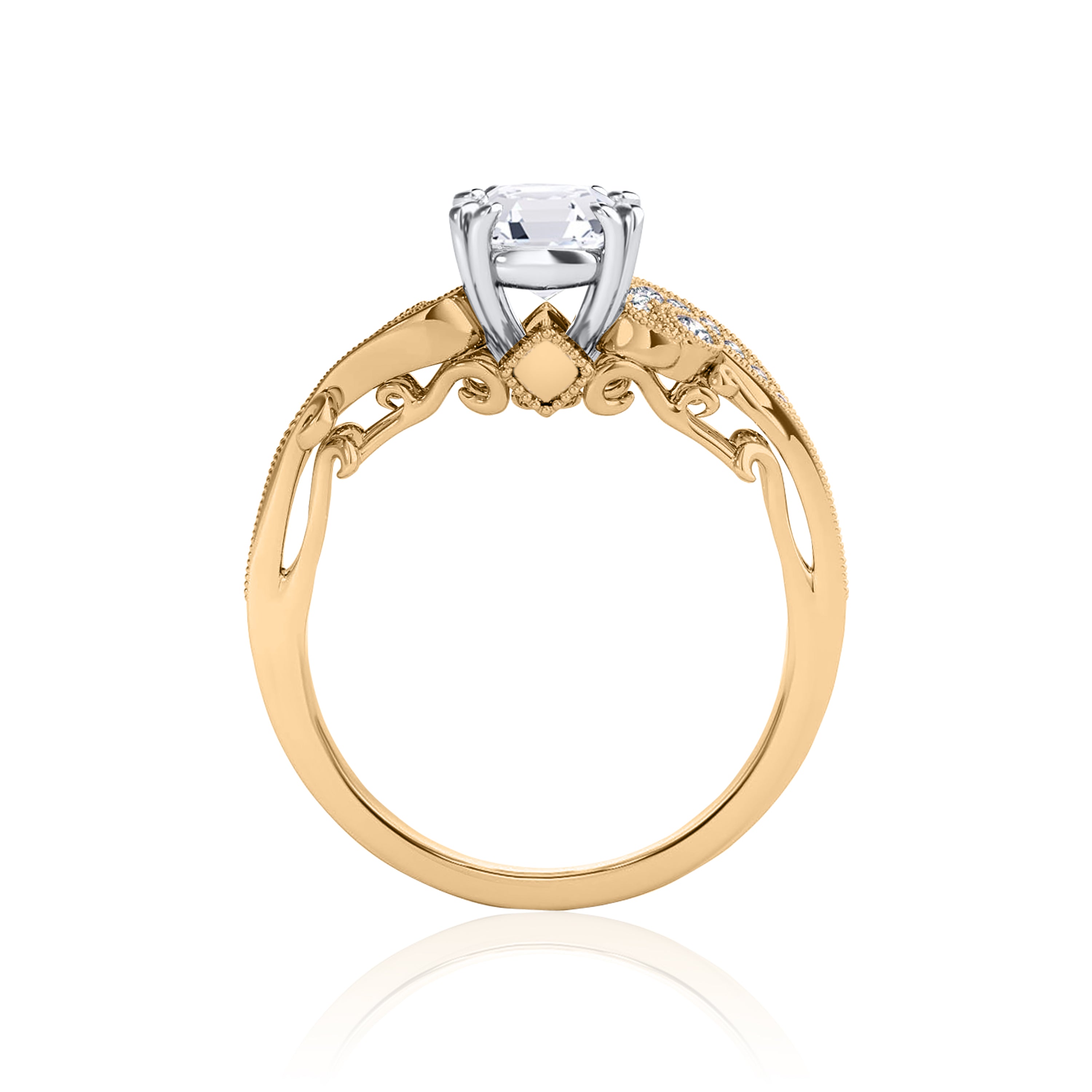 #Metal_14K Yellow Gold#Prong_Standard#Shape_Asscher#Metal_18K Yellow Gold