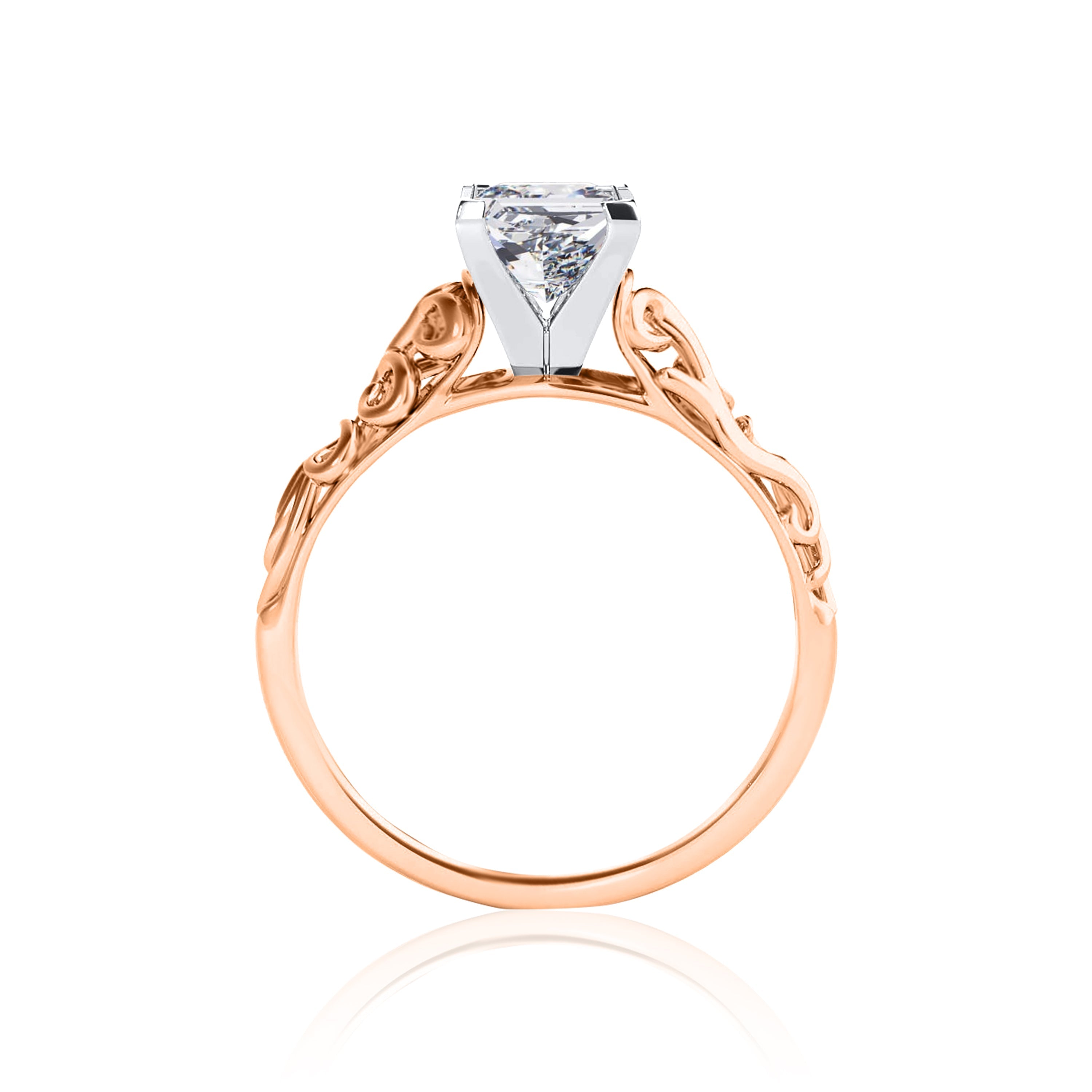 #Metal_14K Rose Gold#Prong_Standard#Shape_Princess