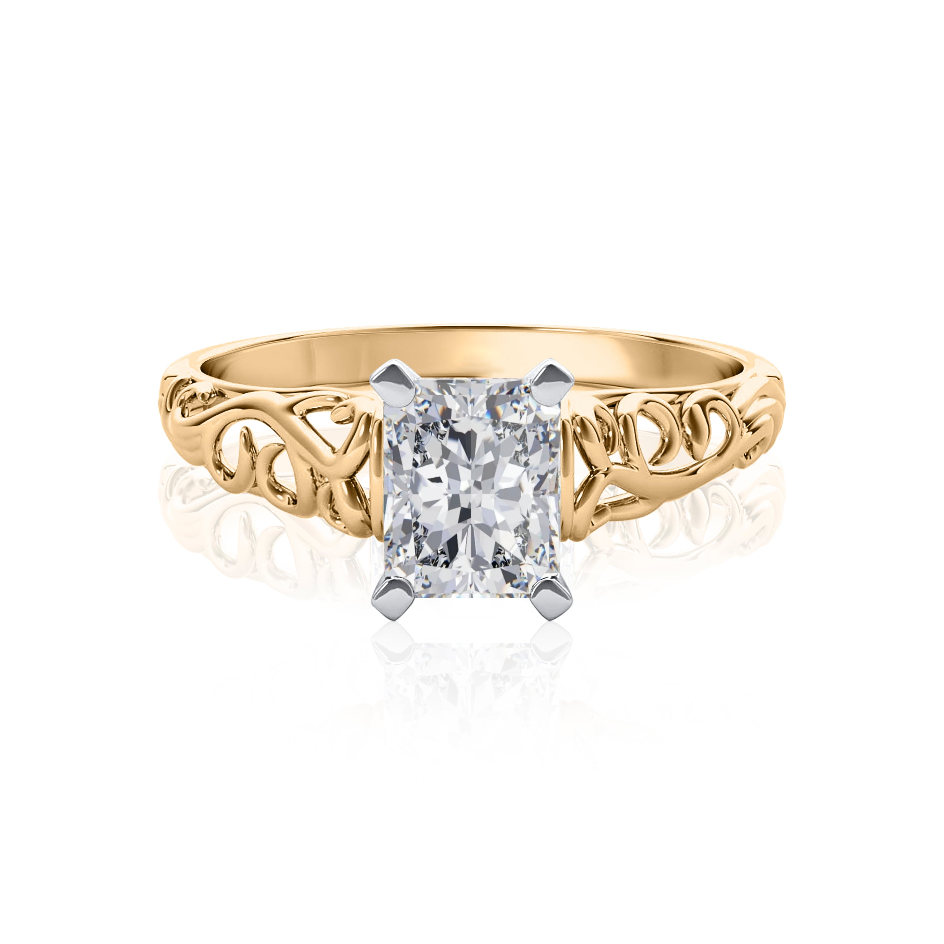 #Metal_14K Yellow Gold#Prong_Standard#Shape_Radiant#Metal_18K Yellow Gold