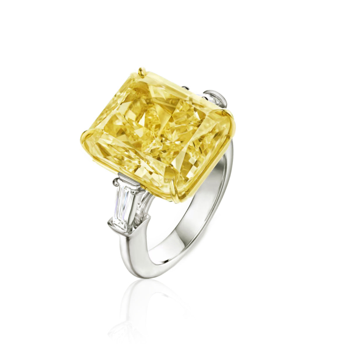 Blossom Radiant-Cut Yellow Diamond Ring