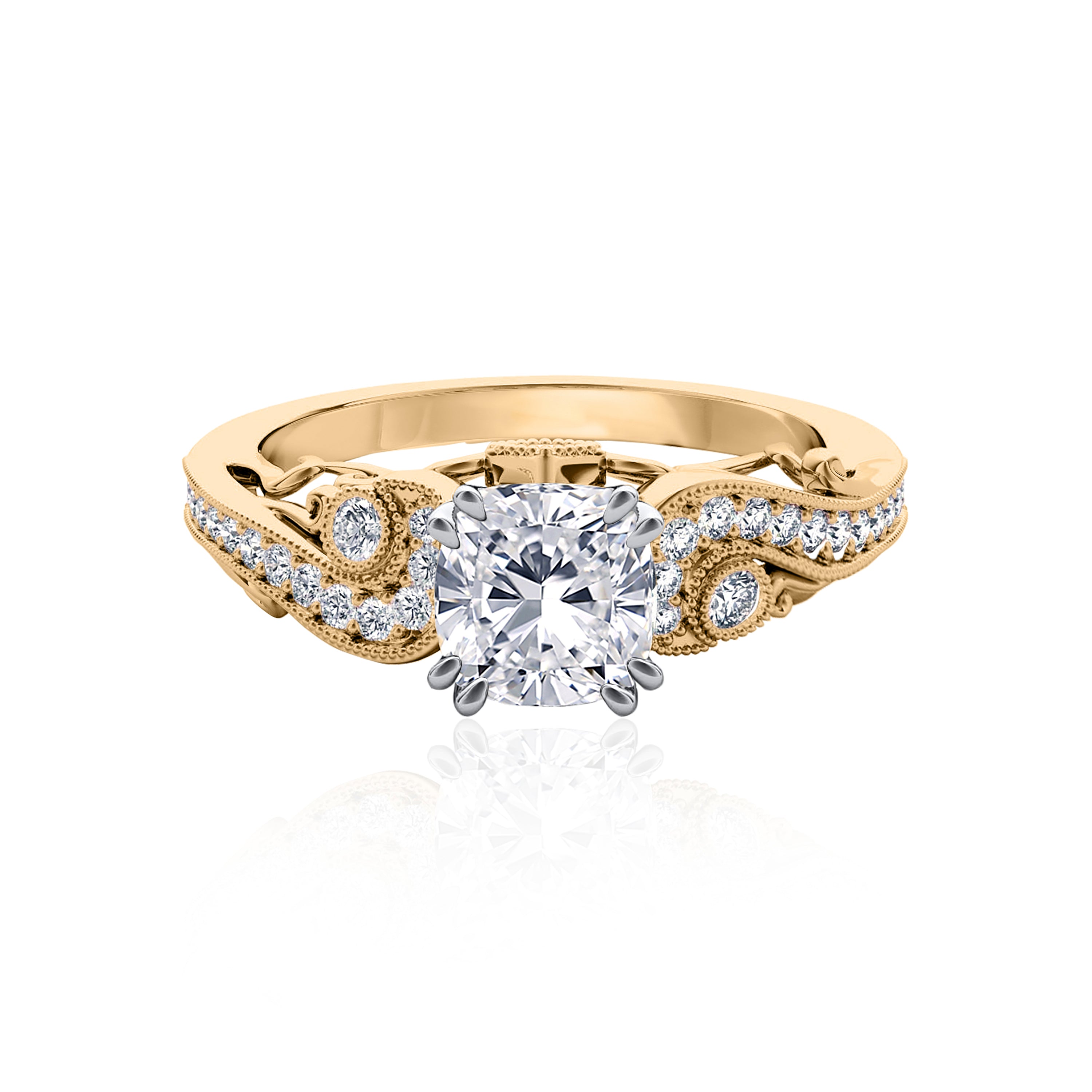 #Metal_14K Yellow Gold#Prong_Standard#Shape_Asscher#Metal_18K Yellow Gold