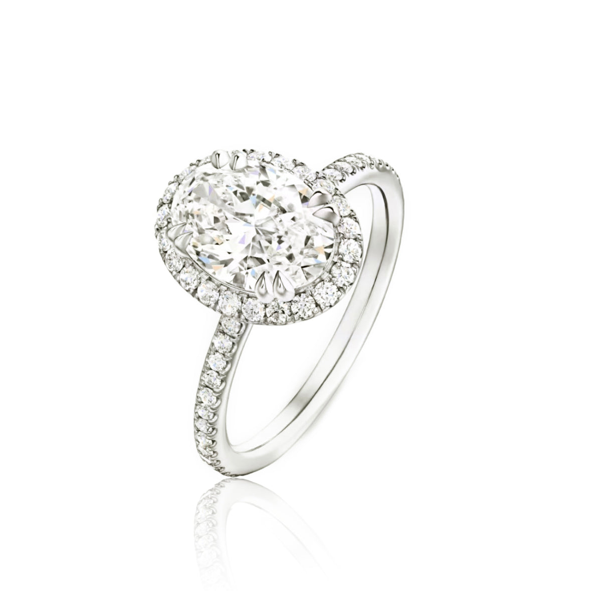 Lili Oval-Shaped Diamond Micropavé Engagement Ring