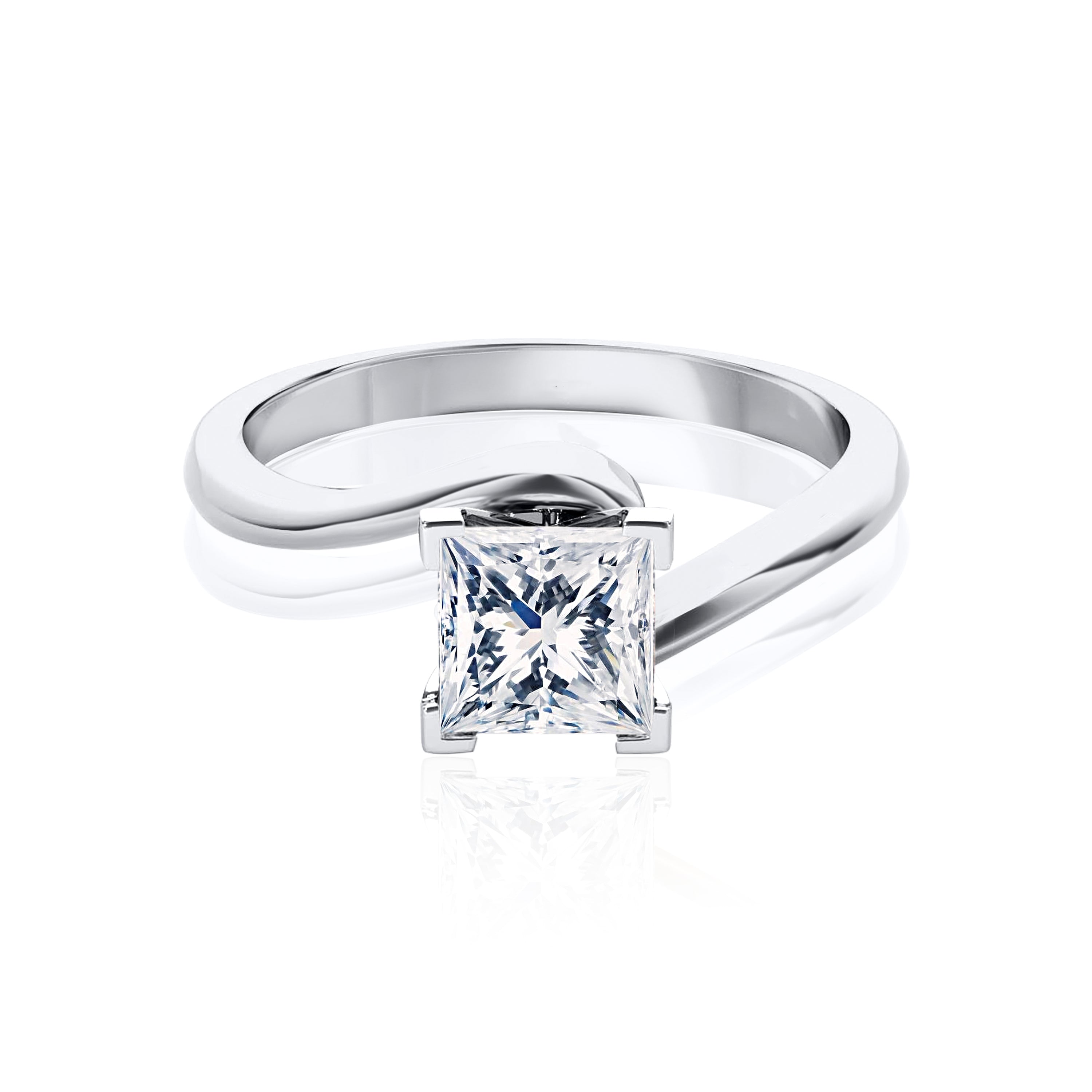 #Metal_14K White Gold#Prong_Standard#Shape_Princess#Metal_18K White Gold#Metal_Platinum