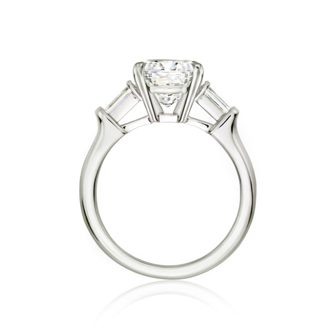 Lili Splendor Cushion-Cut Ring with Tapered Baguette Accents