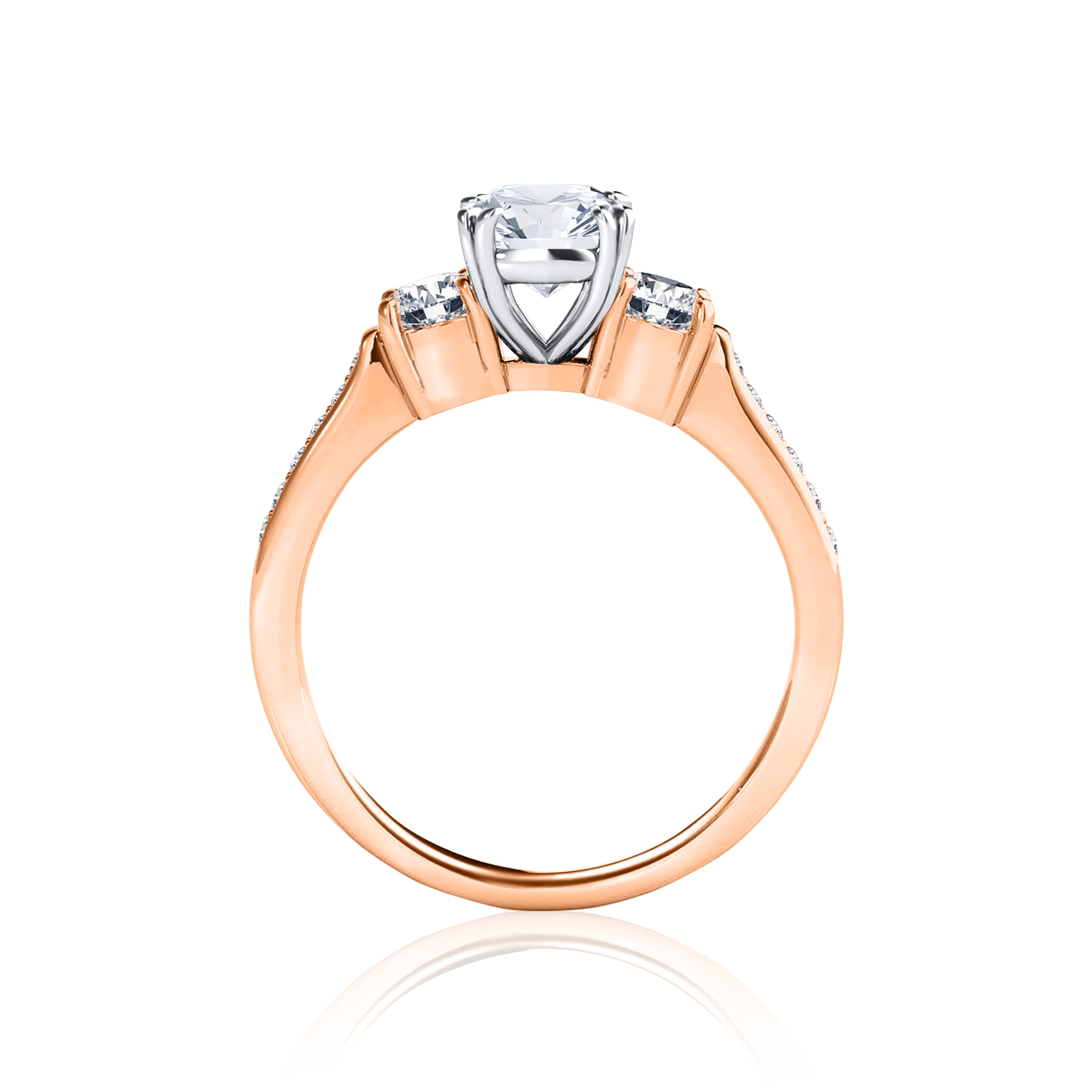 #Metal_14K Rose Gold#Prong_Standard#Shape_Asscher