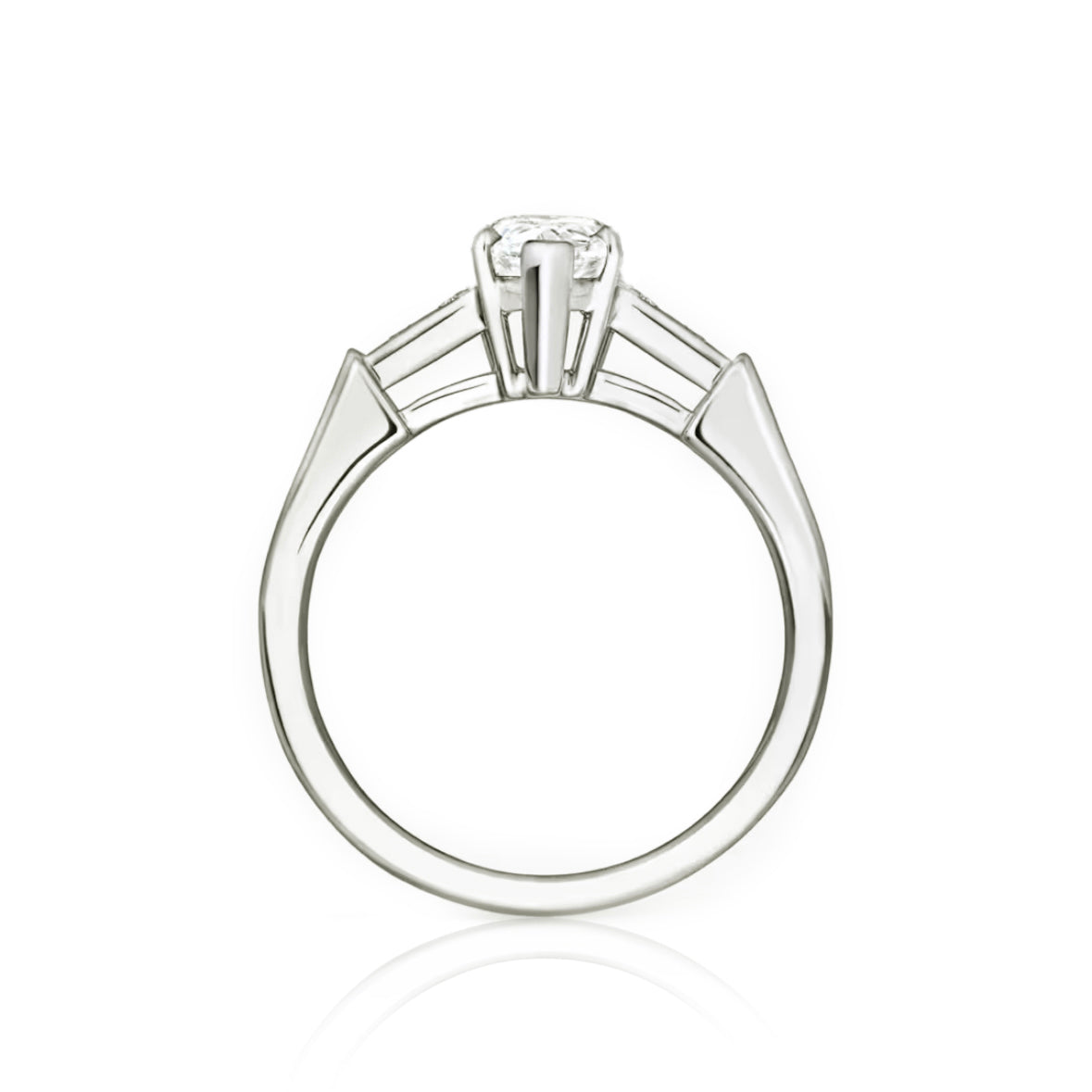 Lili Splendor Pear-Shaped Ring with Tapered Baguette Accents