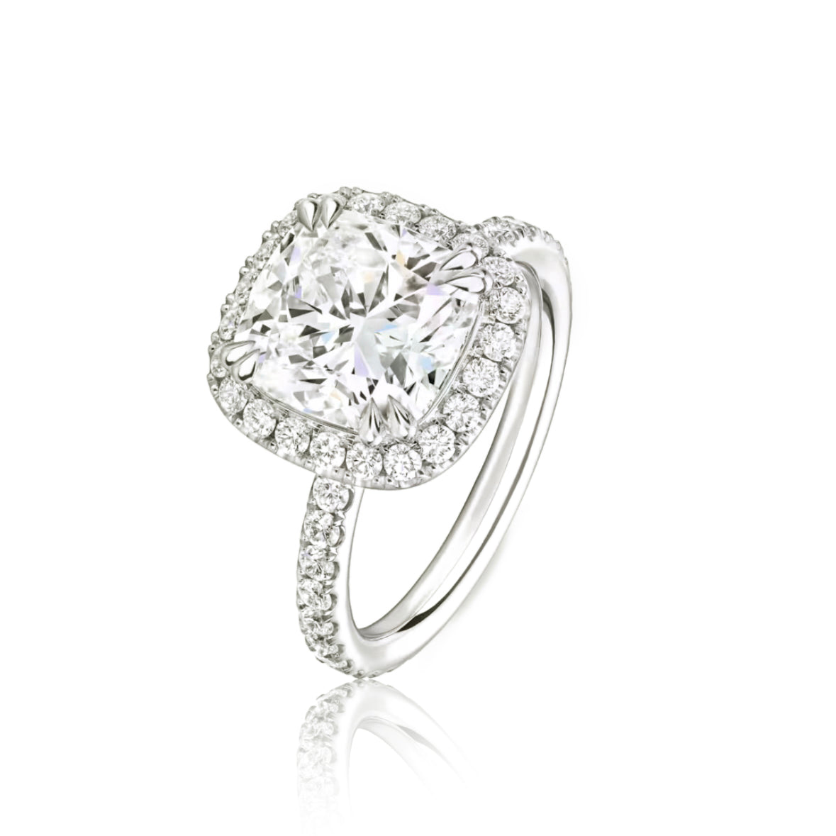 Lili Cushion-Cut Diamond Micropavé Engagement Ring