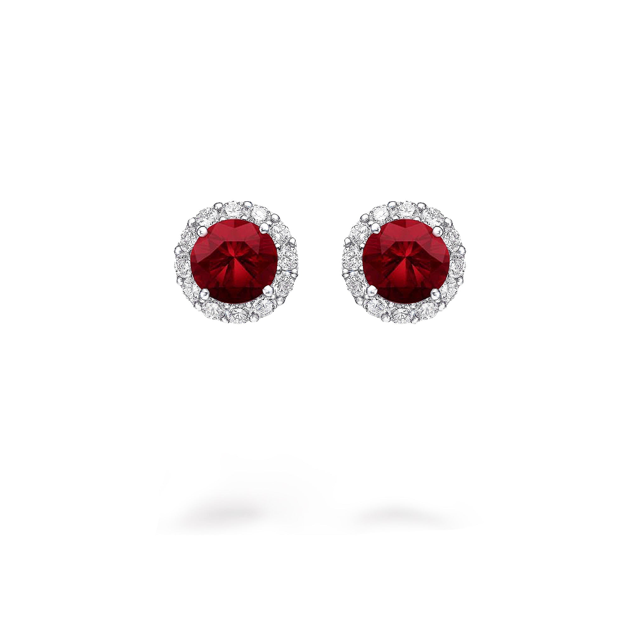 Ruby Halo Earrings