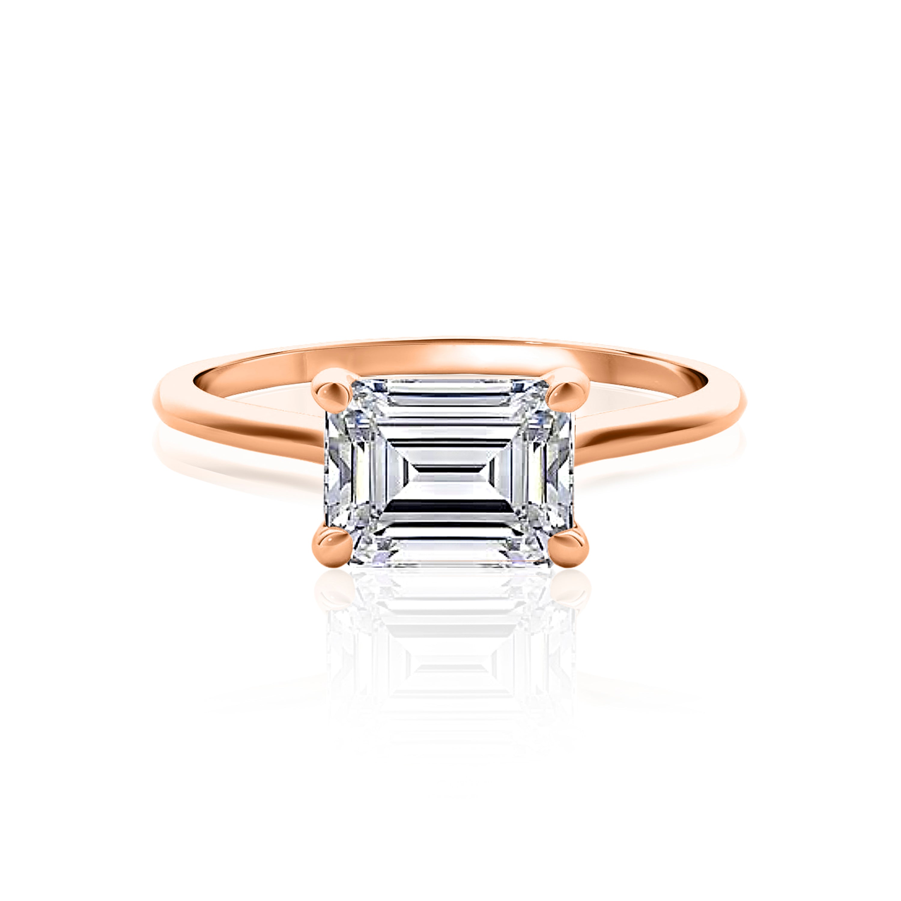 #Metal_14K Rose Gold#Prong_Standard#Shape_Emerald#Metal_18K Rose Gold