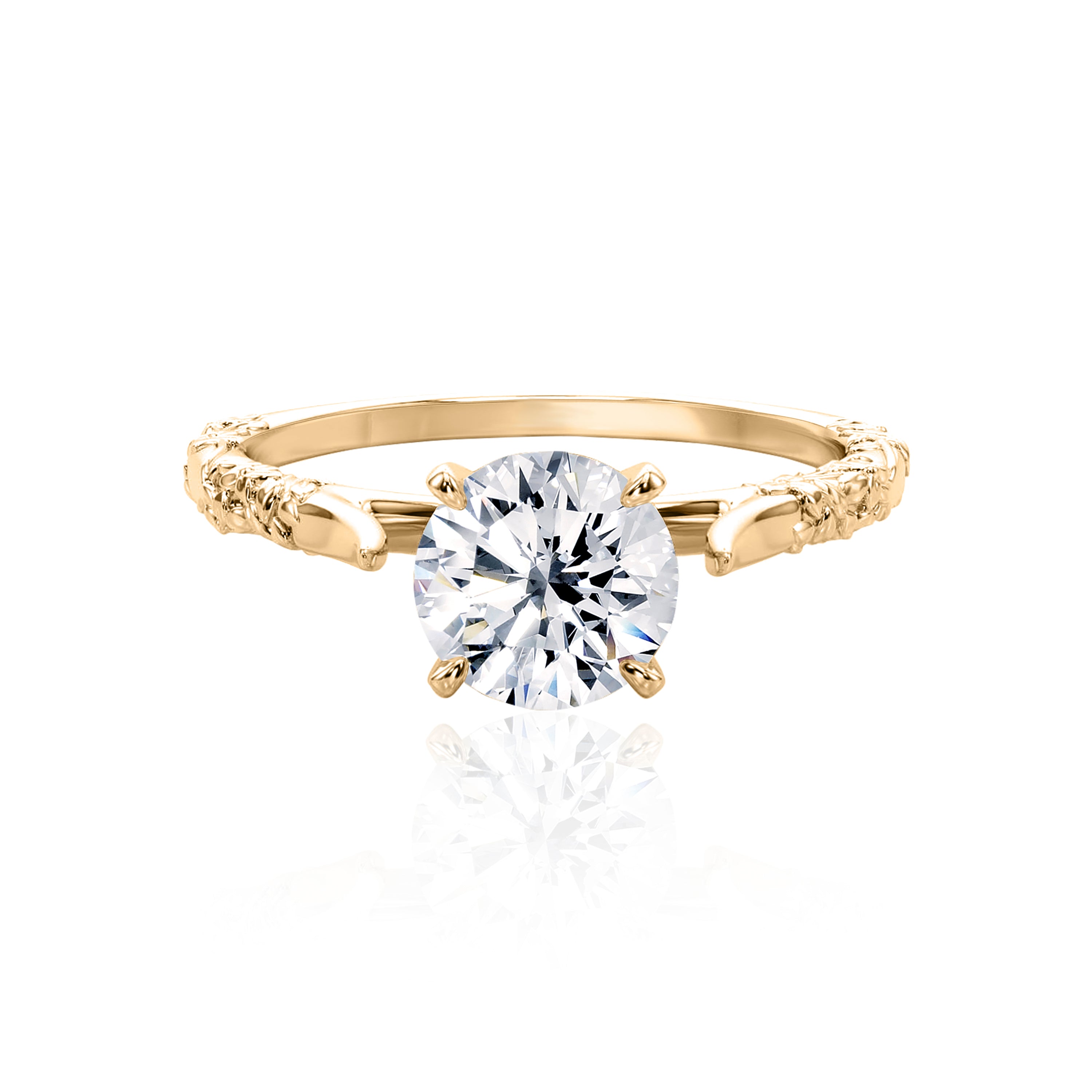 #Metal_14K Yellow Gold#Shape_Round