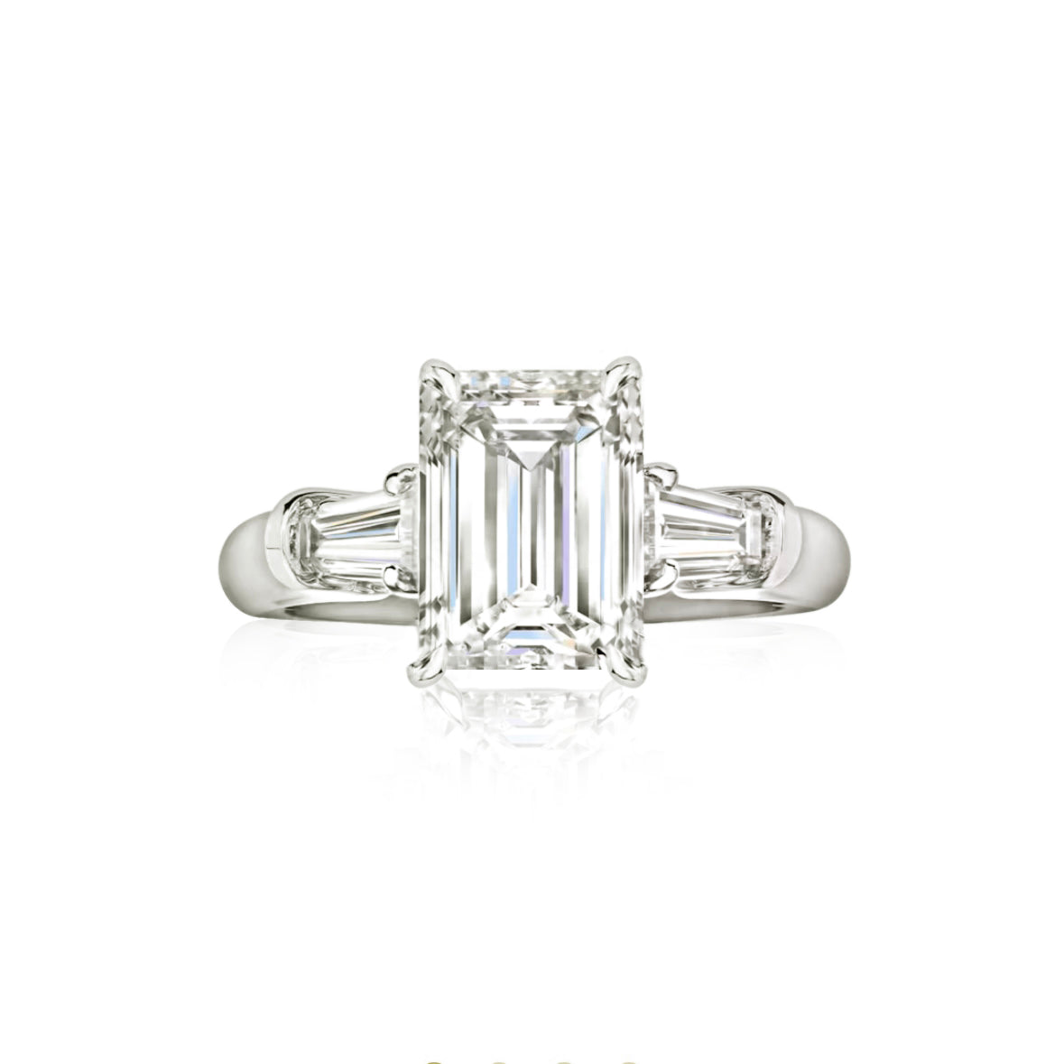 Lili Splendor Emerald-Cut Ring with Tapered Baguette Accents