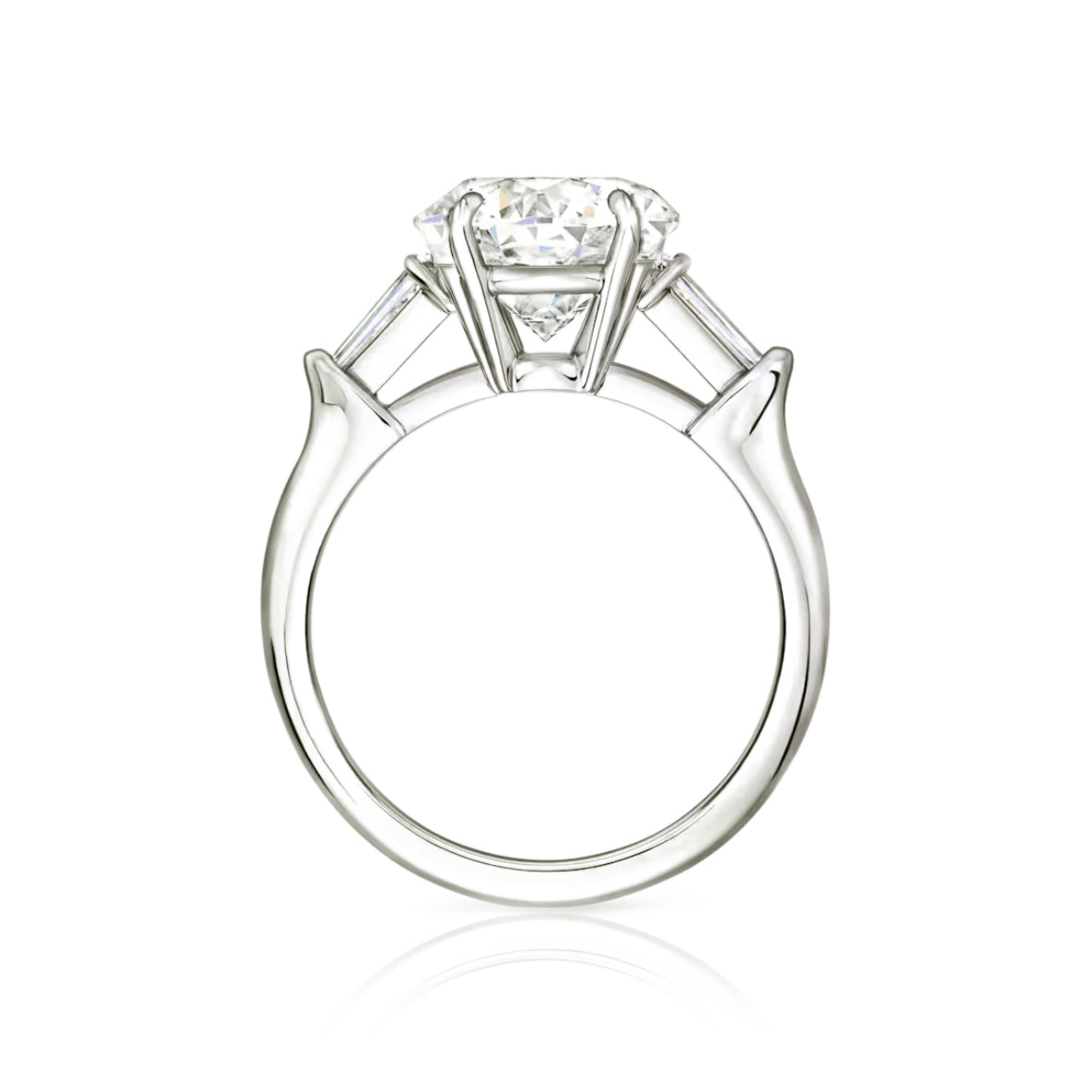 Lili Splendor Round Brilliant Ring with Tapered Baguette Accents