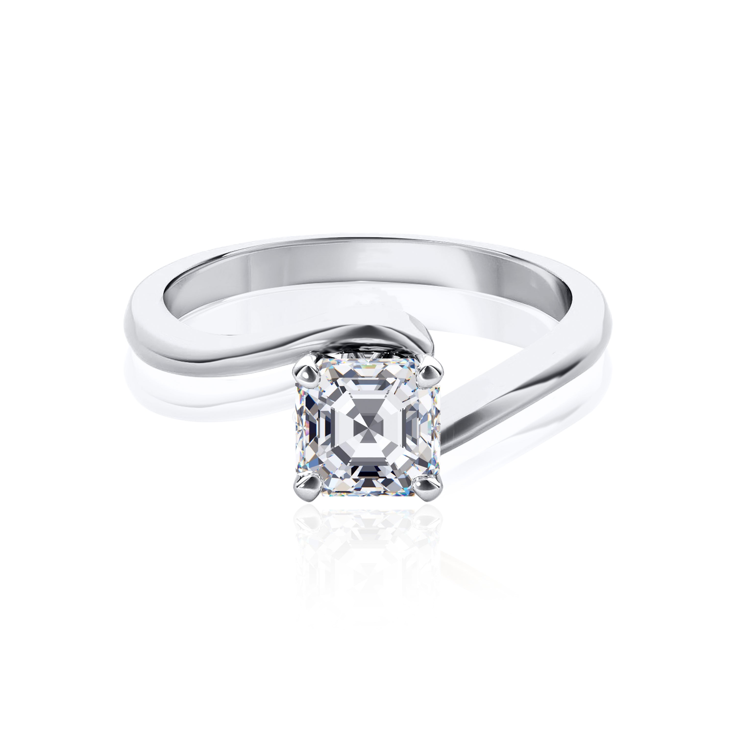 #Metal_14K White Gold#Prong_Standard#Shape_Asscher#Metal_Platinum