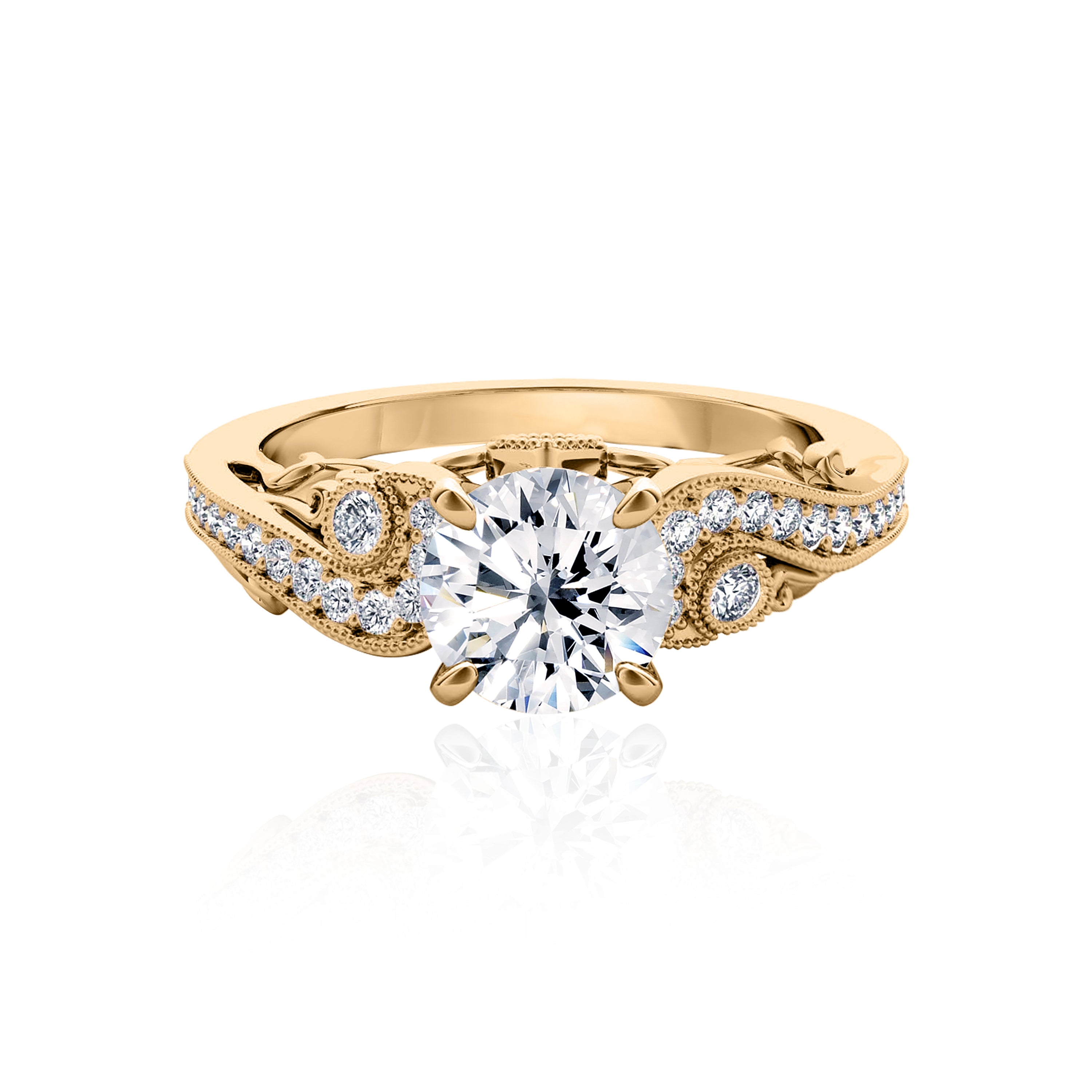 #Metal_14K Yellow Gold#Prong_Standard#Shape_Round#Metal_18K Yellow Gold