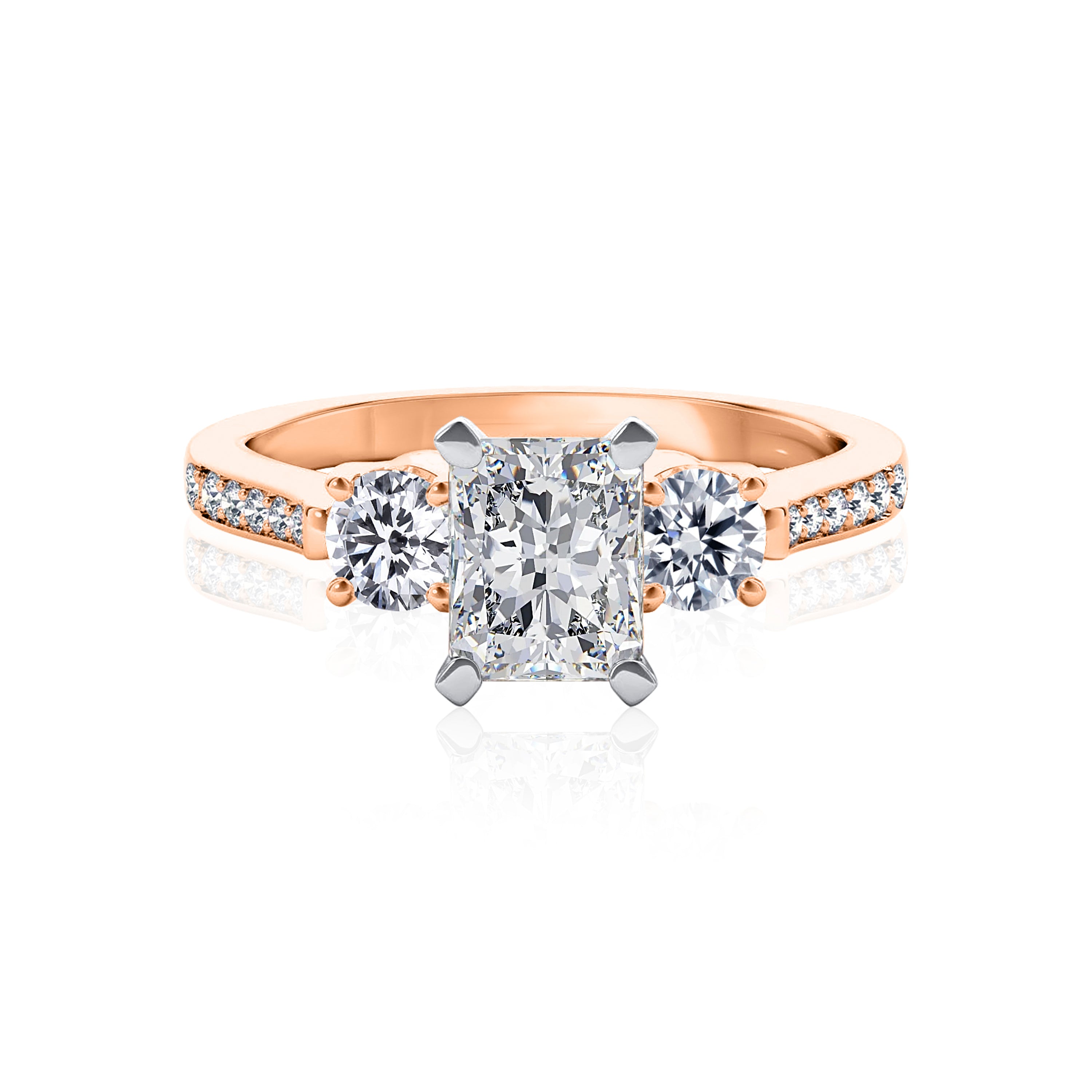 #Metal_14K Rose Gold#Prong_Standard#Shape_Radiant