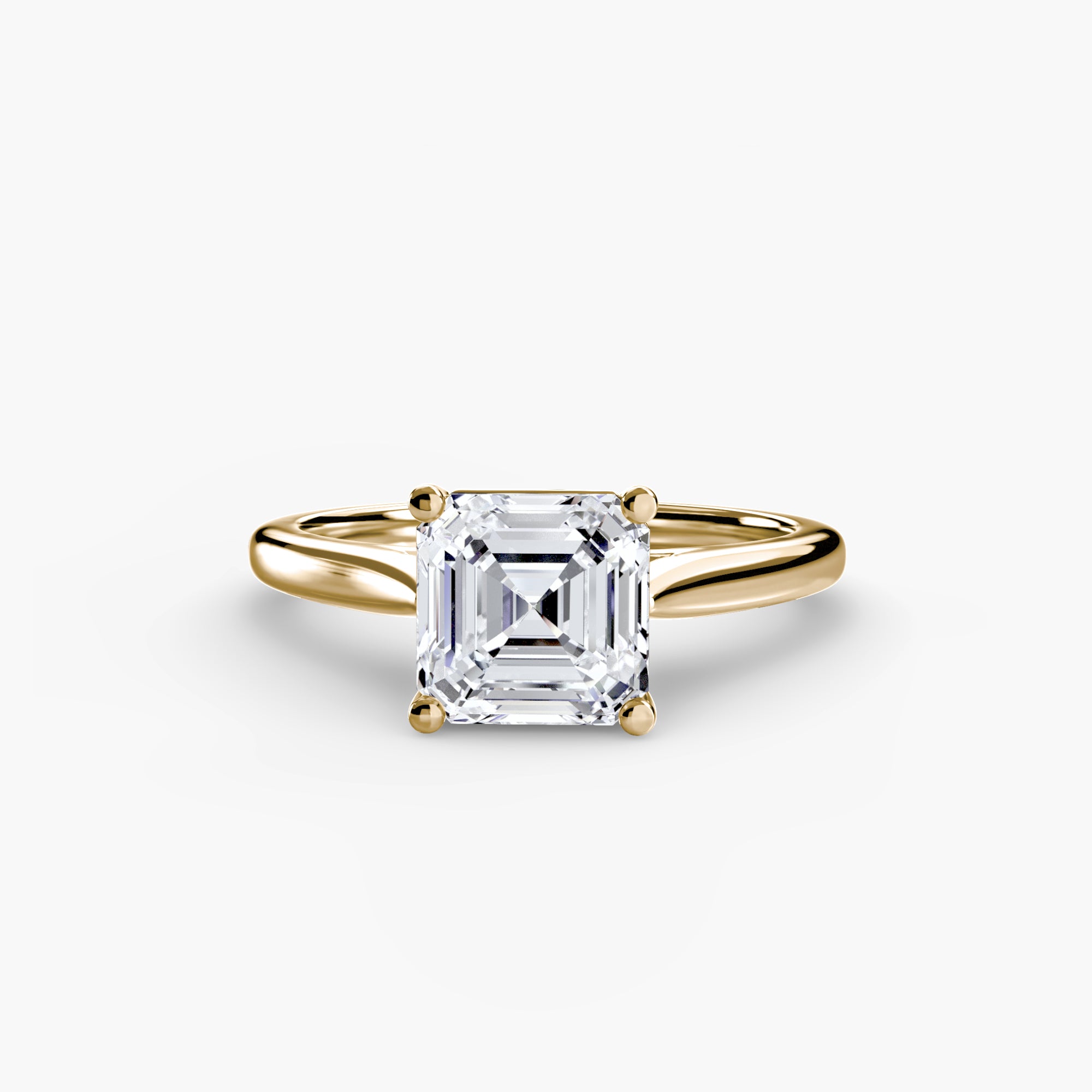 Gold ring with a square-cut diamond