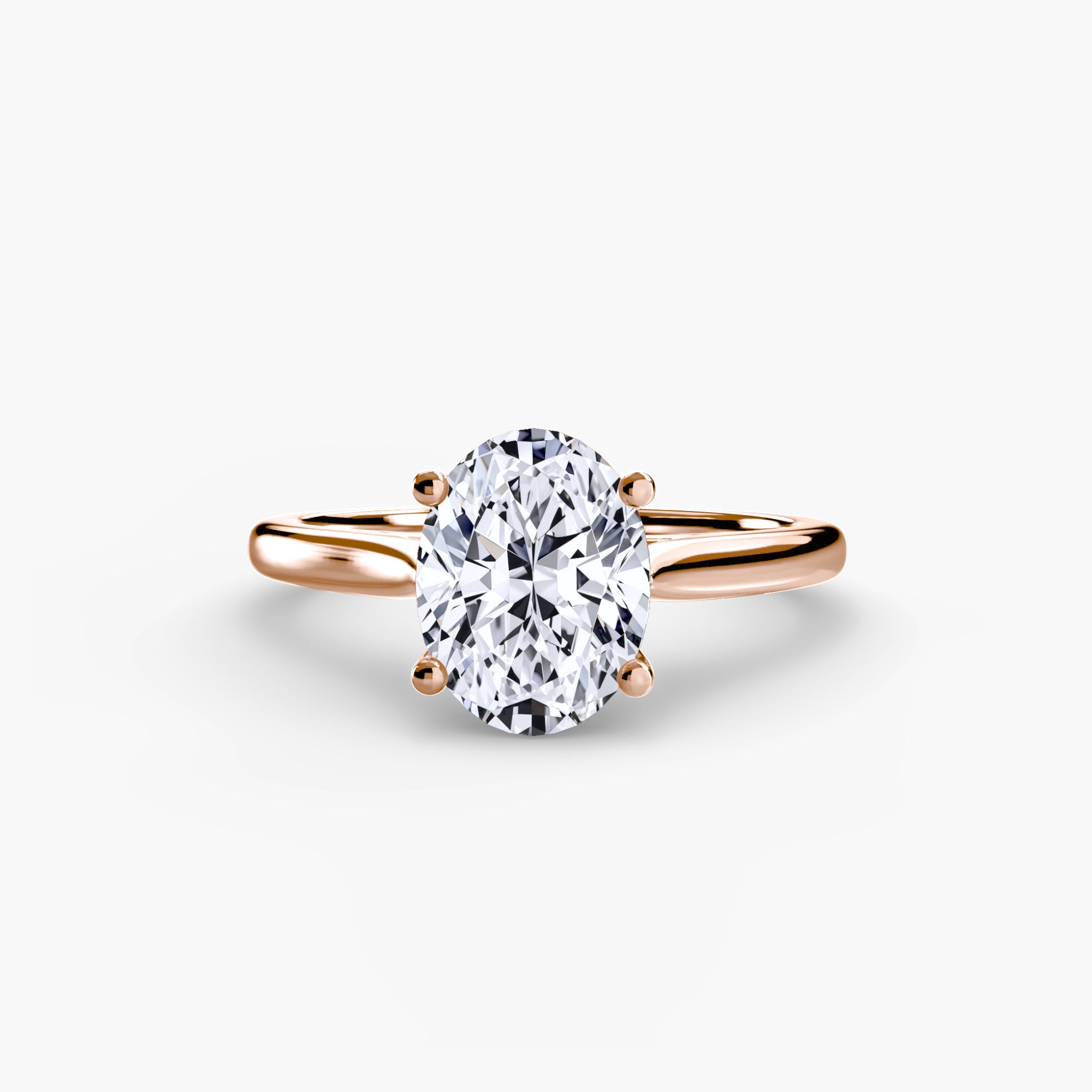 Rose gold ring with a large diamond