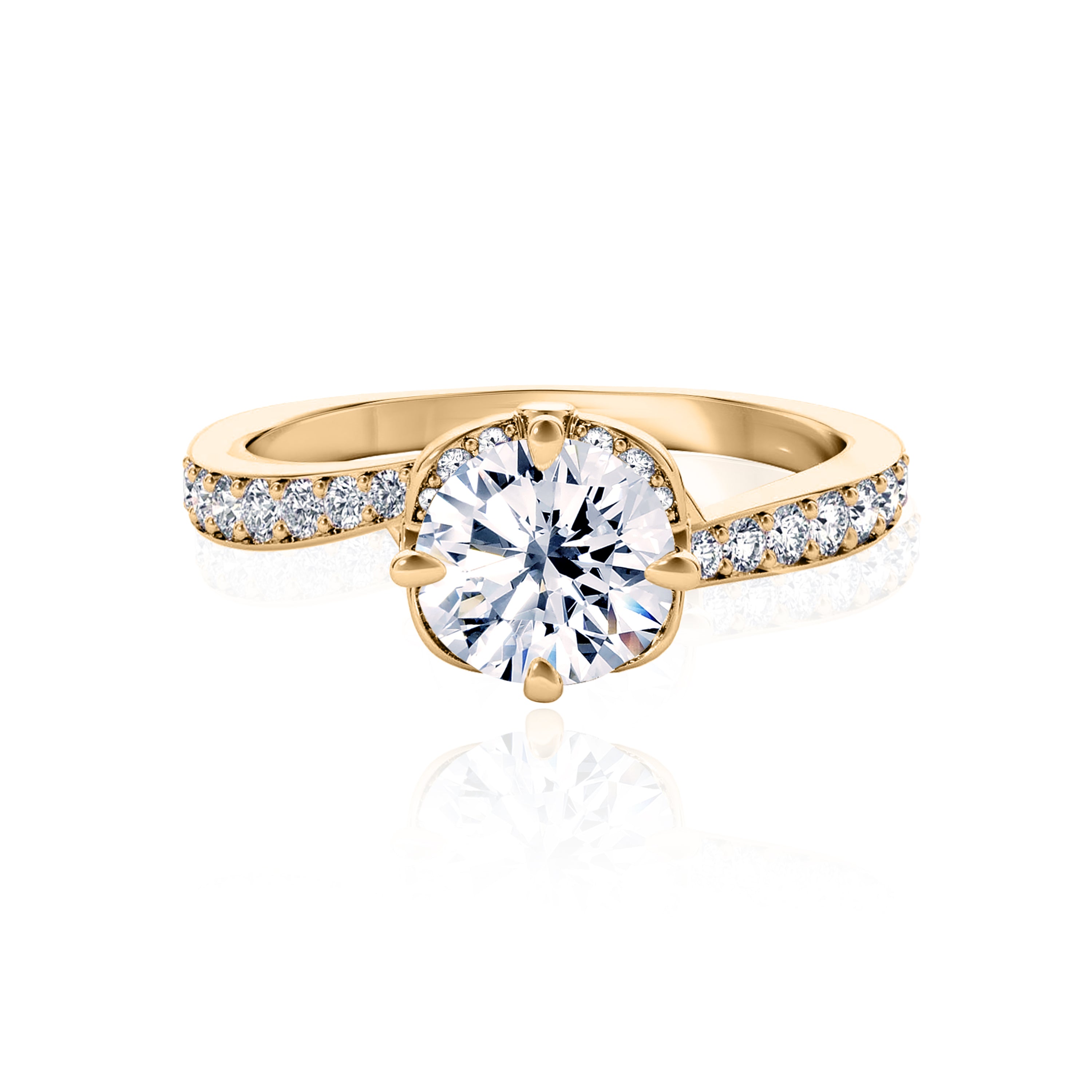 #Metal_14K Yellow Gold#Prong_Standard#Shape_Round#Metal_18K Yellow Gold